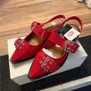 Wild Fable Red Buckle Strap Flats